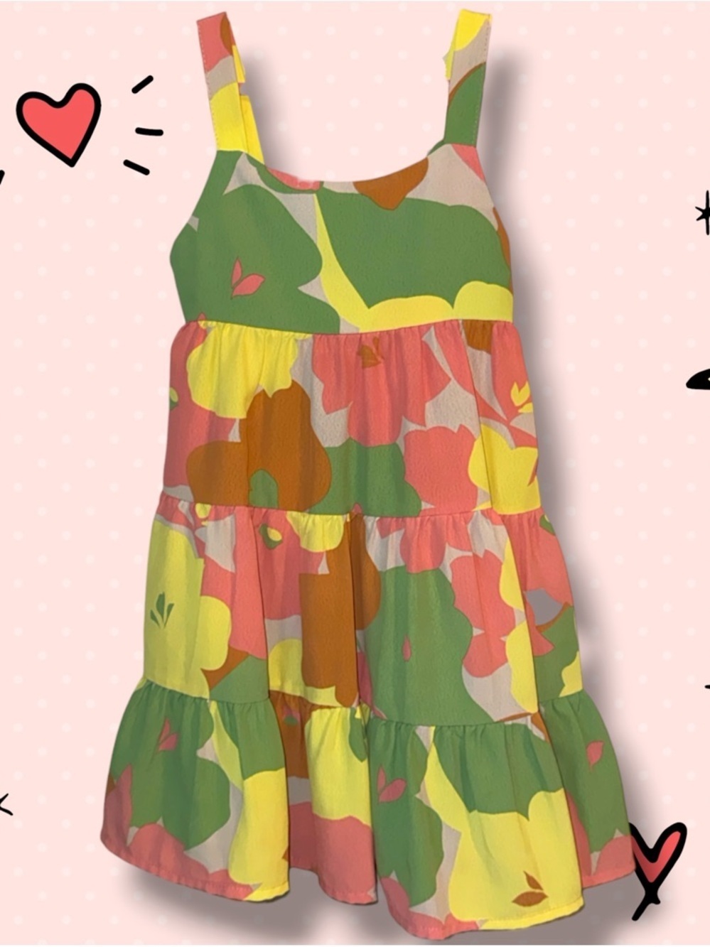 🌺Sanctuary Girls Tiered Floral Sundress in Green, Yellow & Coral-Have 2 of these